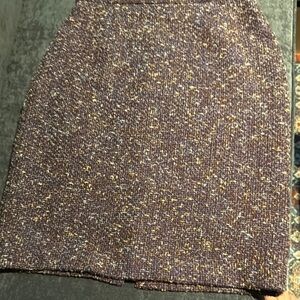 Ann Taylor Tweed A-Line Skirt in Purple and Gold